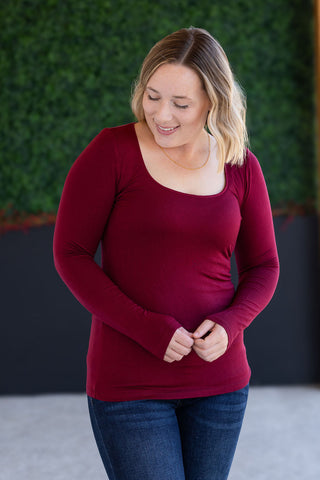 IN STOCK Alyssa Long Sleeve Top - Burgundy