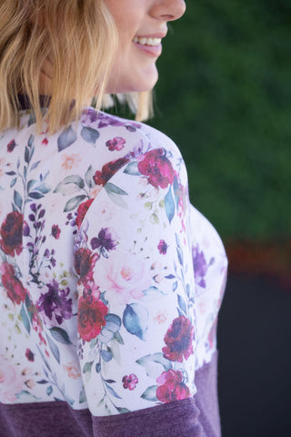 IN STOCK Natalie Pullover - Burgundy Bloom and Plum