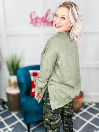 No Plain Jane Oversized Sweatshirt in Green