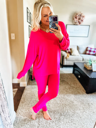 Movie Nights Long Sleeve Top and Leggings Lounge Set 5 Colors