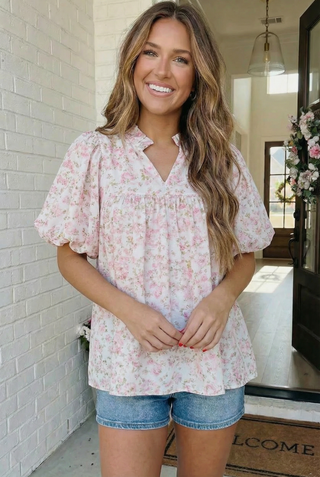 State Fair Summer Ruffle Neck Babydoll Blouse