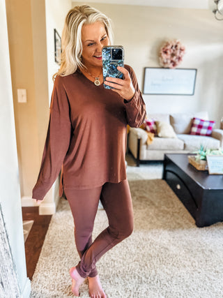 Movie Nights Long Sleeve Top and Leggings Lounge Set 5 Colors