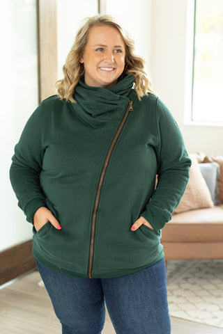 IN STOCK Quinn ZipUp Cowl - Evergreen