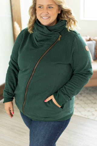 IN STOCK Quinn ZipUp Cowl - Evergreen