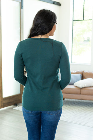 IN STOCK Harper Long Sleeve Henley - Evergreen