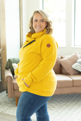 IN STOCK Classic Zoey ZipCowl Sweatshirt - Mustard