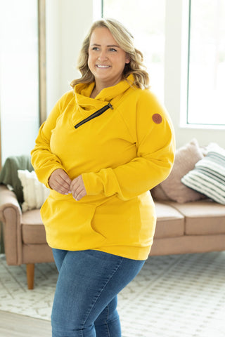 IN STOCK Classic Zoey ZipCowl Sweatshirt - Mustard