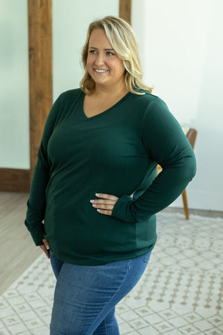 IN STOCK Leah Long Sleeve Top - Evergreen