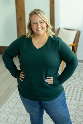 IN STOCK Leah Long Sleeve Top - Evergreen