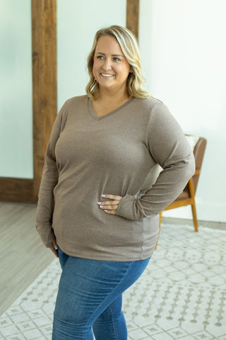 IN STOCK Leah Long Sleeve Top - Mocha