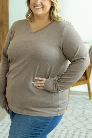 IN STOCK Leah Long Sleeve Top - Mocha