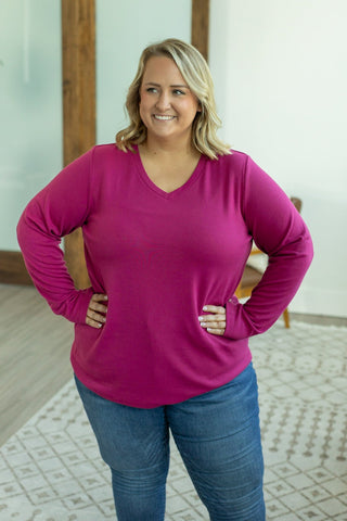 IN STOCK Leah Long Sleeve Top - Magenta