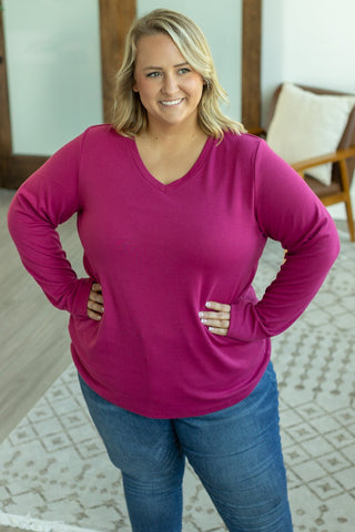 IN STOCK Leah Long Sleeve Top - Magenta