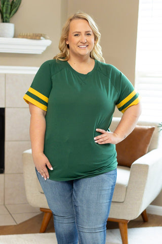 IN STOCK Kylie Tee - Green Bay Green and Yellow