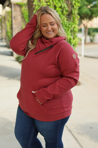 IN STOCK Classic Zoey ZipCowl Sweatshirt - Brick