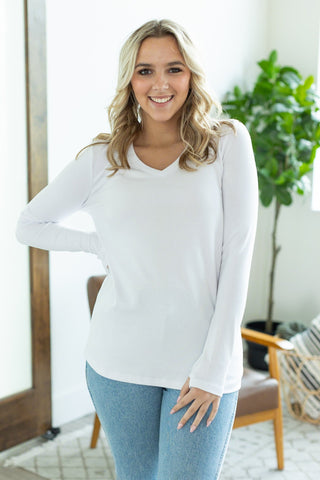 IN STOCK Leah Long Sleeve Top - White