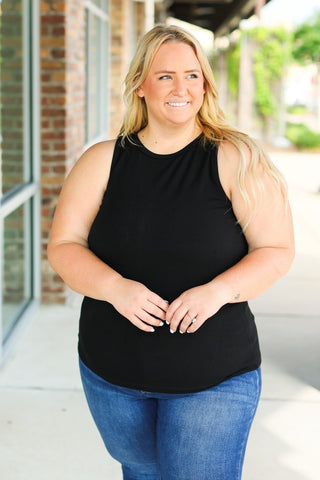 IN STOCK Tara Ribbed Tank - Black