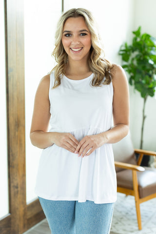 IN STOCK Renee Ruffle Tank - White