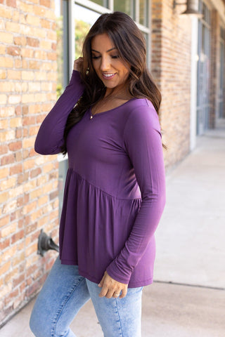 IN STOCK Long Sleeve Sarah Ruffle - Purple