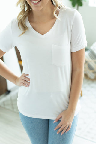 IN STOCK Sophie Pocket Tee - White