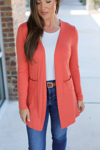 IN STOCK Classic Cardigan - Pumpkin