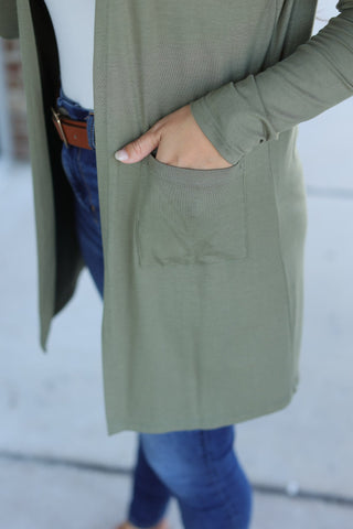 IN STOCK Classic Cardigan - Olive