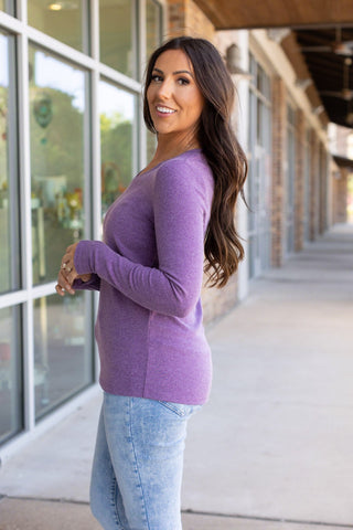 IN STOCK Leah Long Sleeve Top - Purple