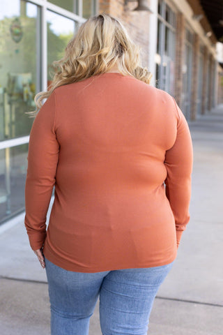 IN STOCK Leah Long Sleeve Top - Pumpkin