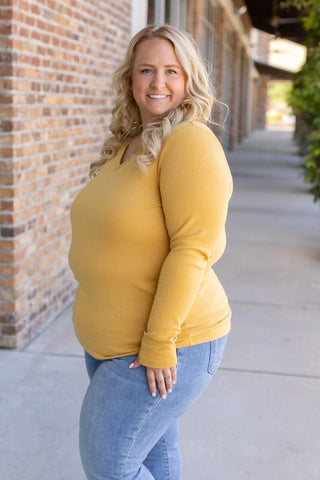 IN STOCK Leah Long Sleeve Top - Mustard