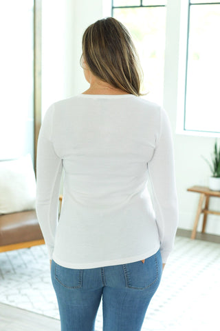 IN STOCK Harper Long Sleeve Henley - White