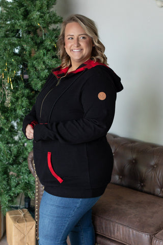 IN STOCK Avery Accent HalfZip Hoodie - Buffalo Plaid