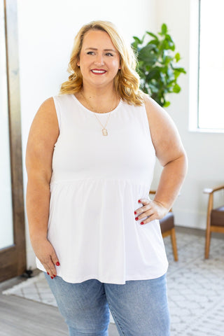 IN STOCK Renee Ruffle Tank - White