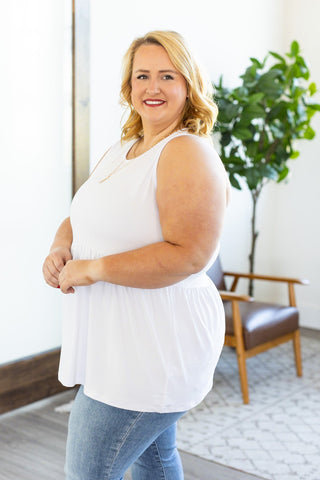 IN STOCK Renee Ruffle Tank - White