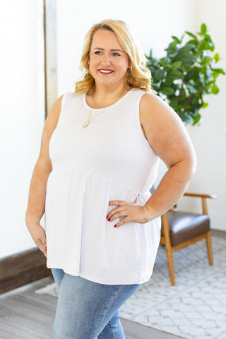 IN STOCK Renee Ruffle Tank - White