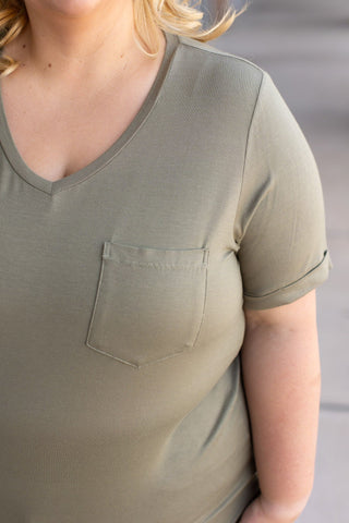 IN STOCK Sophie Pocket Tee - Olive