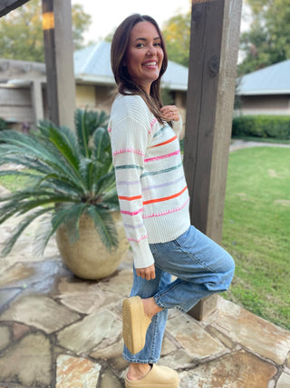 Come On Get Happy Striped Sweater in Two Colors