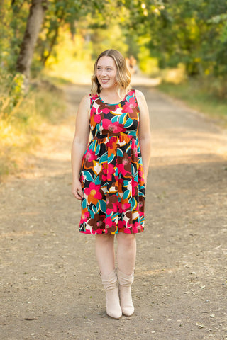 IN STOCK Kelsey Tank Dress - Bold Magenta Floral