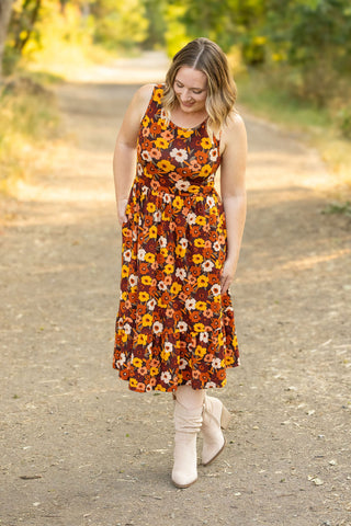 IN STOCK Bailey Dress - Brown Fall Floral