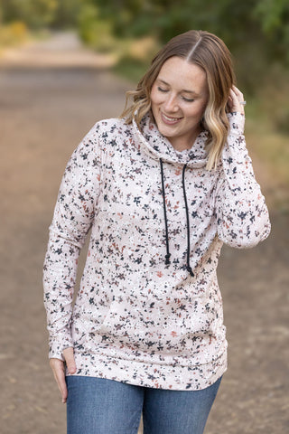 IN STOCK Soft Funnel Neck - Tan Micro Floral