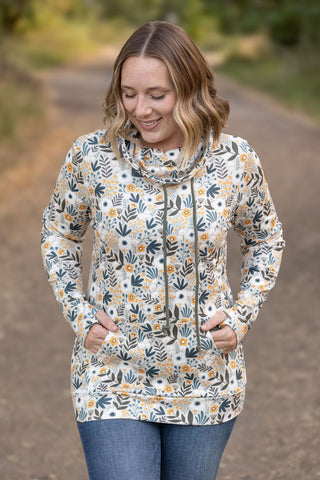 IN STOCK Soft Funnel Neck - Boho Olive Floral