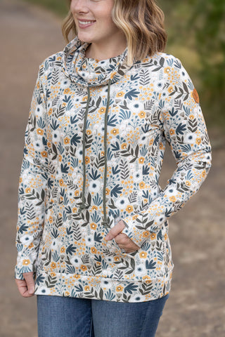 IN STOCK Soft Funnel Neck - Boho Olive Floral