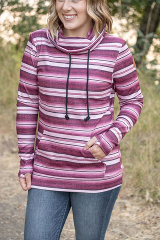 IN STOCK Soft Funnel Neck - Berry Serape