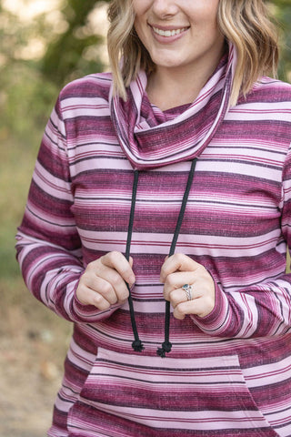 IN STOCK Soft Funnel Neck - Berry Serape