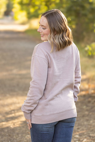 IN STOCK Vintage Wash Pocket Pullover - Blush Pebble