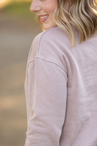 IN STOCK Vintage Wash Pocket Pullover - Blush Pebble