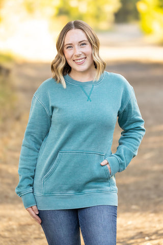 IN STOCK Vintage Wash Pocket Pullover - Teal