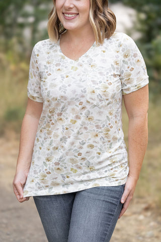 IN STOCK Sophie Pocket Tee - Neutral Floral