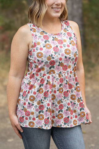 IN STOCK Renee Ruffle Tank - Fall Boho Floral