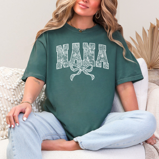 Lace Names Graphic Tee in Spruce