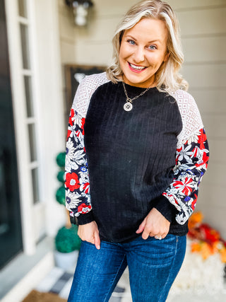 Finding Joy Floral Long Sleeve Top